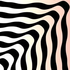 Abstract broad curved lines on a white-pink gradient background.3d.