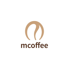 Abstract Coffee logo with letter M