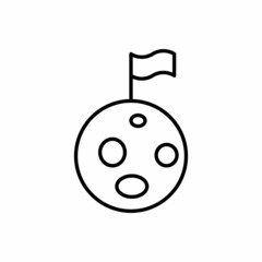 moon landing line icon vector
