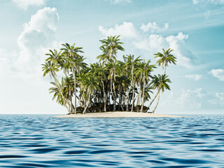 Paradise island in ocean