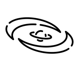 Black hole flat icon. Pictogram for web. Line stroke. Isolated on white background. Vector eps10