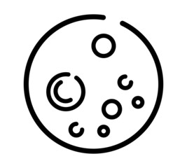 Space planet flat icon. Outline pictogram for web. Line stroke. Isolated on white background. Vector eps10