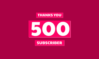 Thank you 500 followers, red violet Greeting card template for social media.