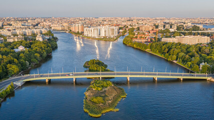 Fototapeta premium evening St. Petersburg from a height