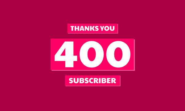 Thank you 400 followers, red violet Greeting card template for social media.