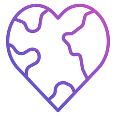 Love Earth line gradient icon
