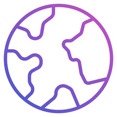 Earth line gradient icon