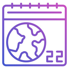 World Environment Day Calendar line gradient icon