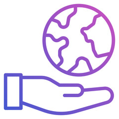 Save The Earth line gradient icon