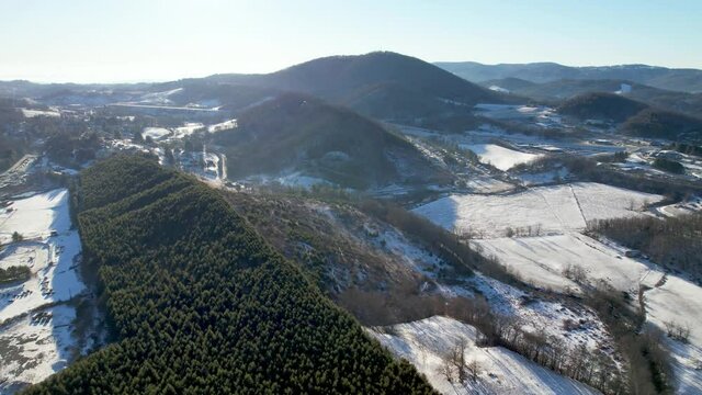 Watauga County Aerial In The Snow Near Boone Nc, North Carolina