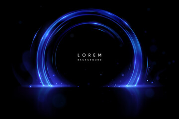 Abstract blue circle light effect