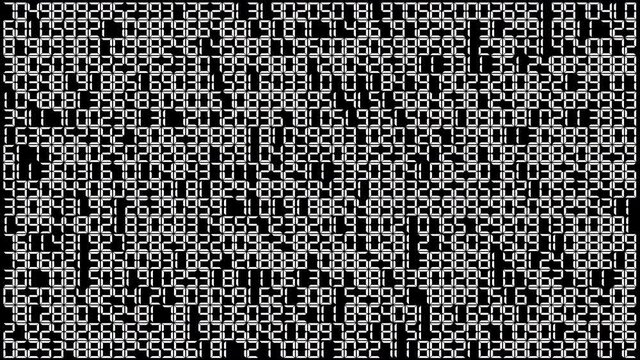 Random digits from 0 to 9. Combinations of numbers. Seamless loop animation, 16-bit depth