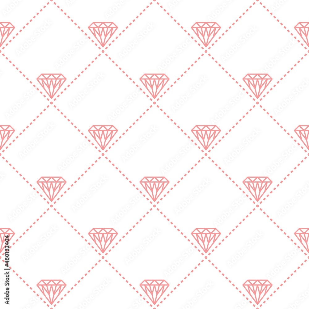 Aufkleber seamless background with diagonal grid, diamond, dotted lines. simple geometric vector pattern
