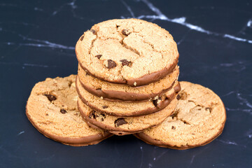 cookies au chocolat en gros plan