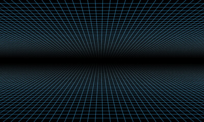 geometric grid background vector illustration central vanishing point black 그리드 배경 - obrazy, fototapety, plakaty