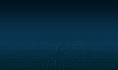 geometric grid background vector illustration horizon deep vanishing point dark
