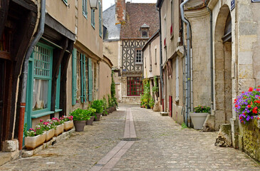 Chateaudun; France - june 30 2019: the old city centre