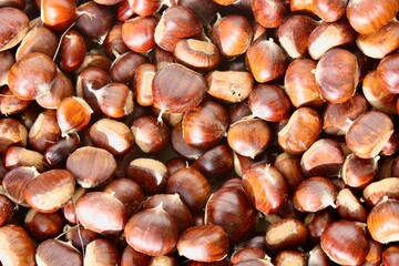 close up of chestnuts