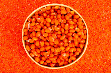 Ripe frozen orange sea buckthorn berries. Studio Photo