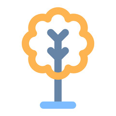 tree colored line icon
