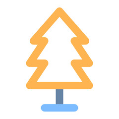 tree colored line icon