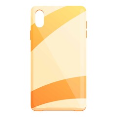 Orange splash phone case icon cartoon vector. Smartphone cover. Back template