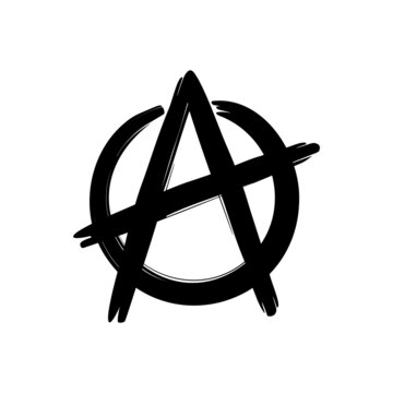 Flat Design Anarchy Symbol Logo Vector Illustration.