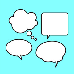 Several comic balloons bubbles