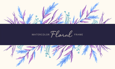 Luxury watercolor floral frame