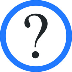 question mark line icon blue version 