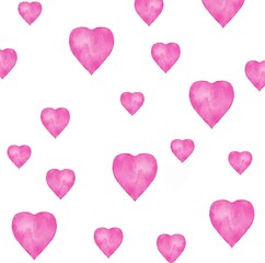 Seamless pattern with heart’s. Seamless pattern with pink hearts. Print for Valentine's Day. Pattern for postcards with hearts.