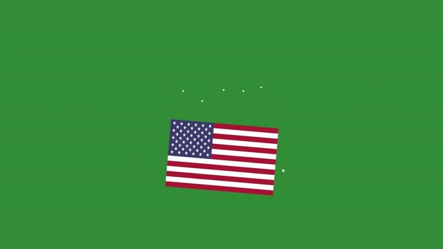 usa flag animation concept. Flies Up and Falls transition animation. Motion Graphics.