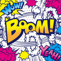 コミック風の吹き出し背景素材