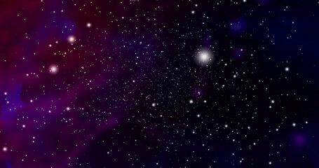 Space background with realistic nebula and shining stars. Colorful cosmos with stardust and milky way. Infinite space background with nebulas and stars. Science Fiction Space Scene.