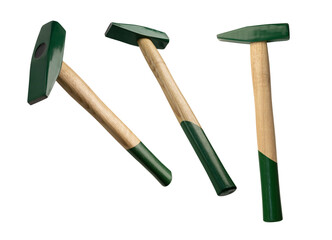 Hammer in different angles on a white background