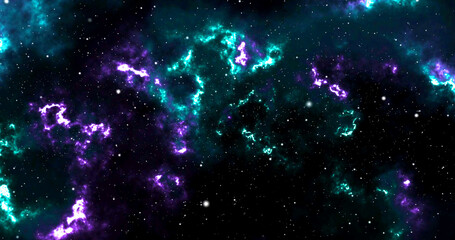 Space background with realistic nebula and shining stars. Colorful cosmos with stardust and milky way. Infinite space background with nebulas and stars. Science Fiction Space Scene.