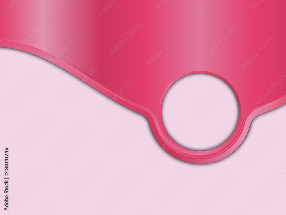 Aufkleber pink vector metal background with wave and round frame for text