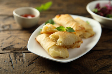 Puff pastry rolls with Feta cheese