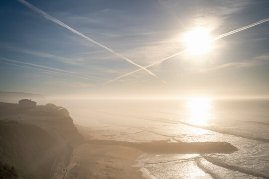 Beautiful South Beach covered with sea breeze in Ericeira, Portugal