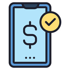 Mobile Payment filled line color icon