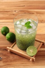 Es Timun Serut or Le Boh Timon. Indonesian Refreshment Drink made from Shredded Cucumber with Lime...