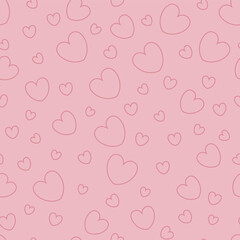 Pink heart seamless pattern background