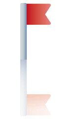 Flag icon. Color icon with reflection on the ground of a little flag.