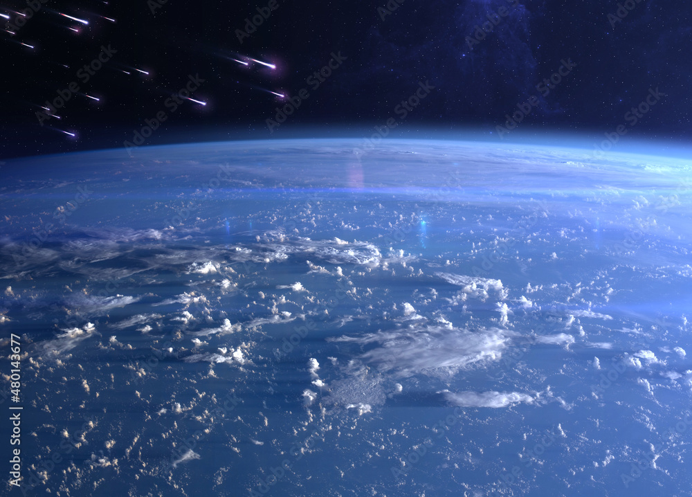 Canvas Prints earth and meteor shower. elements of this image furnished by nasa.