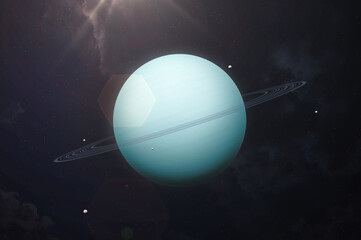 Planet Uranus. Elements of this image furnished by NASA.