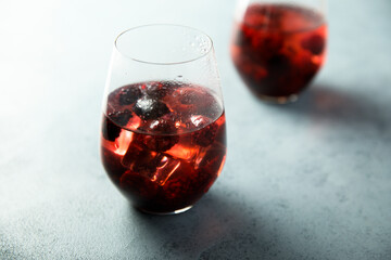 Refreshing blackberry soda or cocktail