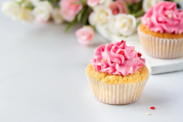Dessert and flowers, save space