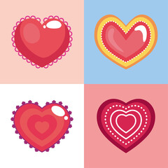 hearts love four icons