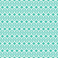 Fototapeta premium Seamless white wave on pastel green background