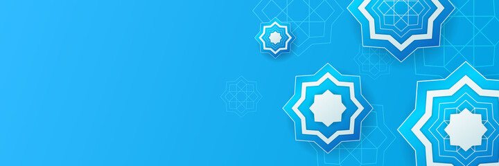 Luxury ramadan background with blueish arabesque pattern arabic islamic east style. Decorative design for print, poster, cover, brochure, flyer, banner.